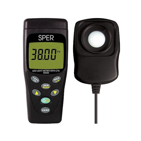 LED Light Meter with Color Temperature Compensation